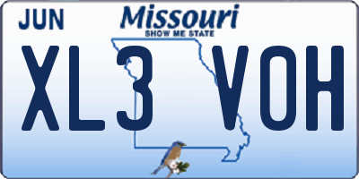 MO license plate XL3V0H