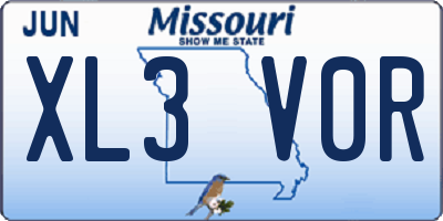 MO license plate XL3V0R