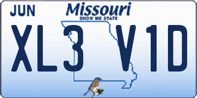 MO license plate XL3V1D