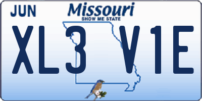 MO license plate XL3V1E