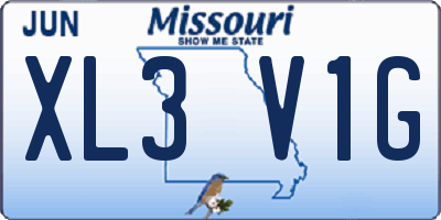 MO license plate XL3V1G