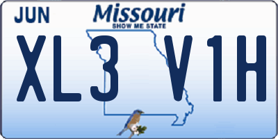 MO license plate XL3V1H