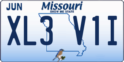 MO license plate XL3V1I