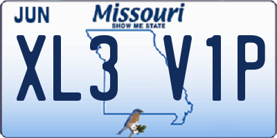 MO license plate XL3V1P