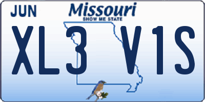 MO license plate XL3V1S