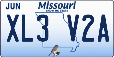 MO license plate XL3V2A