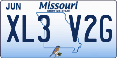MO license plate XL3V2G