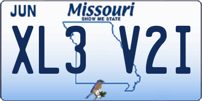 MO license plate XL3V2I