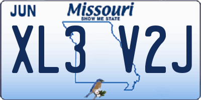 MO license plate XL3V2J