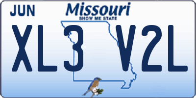MO license plate XL3V2L