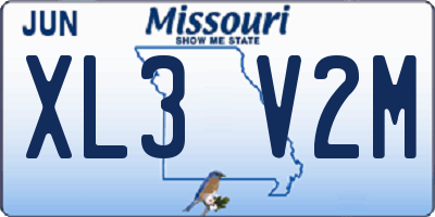 MO license plate XL3V2M