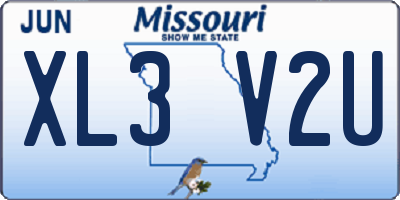 MO license plate XL3V2U