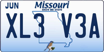MO license plate XL3V3A