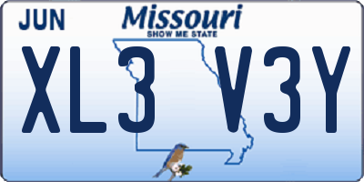 MO license plate XL3V3Y