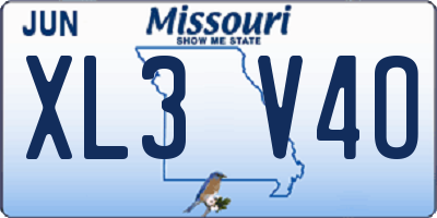 MO license plate XL3V4O