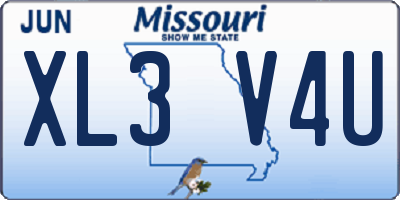 MO license plate XL3V4U