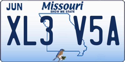 MO license plate XL3V5A