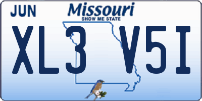 MO license plate XL3V5I