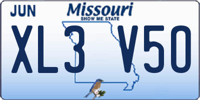 MO license plate XL3V5O
