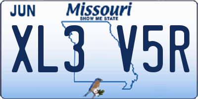 MO license plate XL3V5R