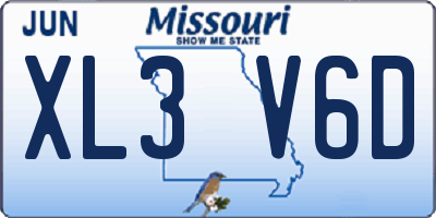 MO license plate XL3V6D