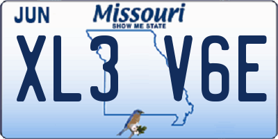 MO license plate XL3V6E