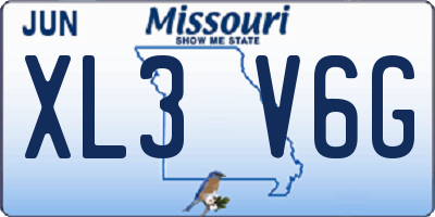 MO license plate XL3V6G