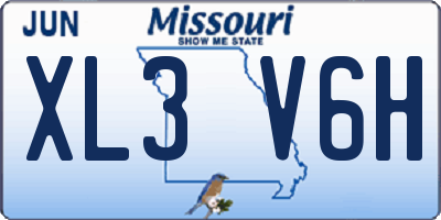 MO license plate XL3V6H