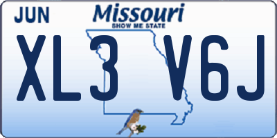 MO license plate XL3V6J