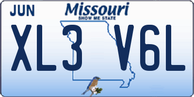 MO license plate XL3V6L