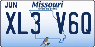 MO license plate XL3V6Q