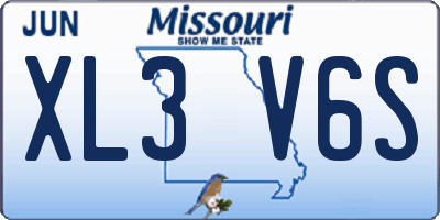 MO license plate XL3V6S