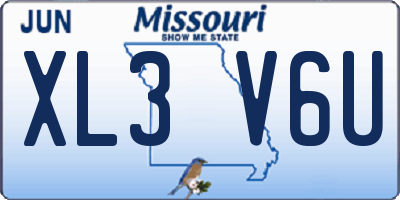 MO license plate XL3V6U