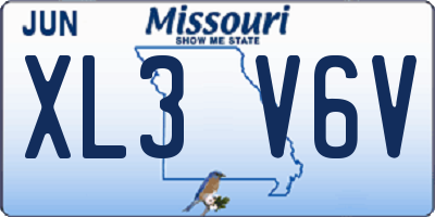 MO license plate XL3V6V