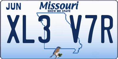 MO license plate XL3V7R