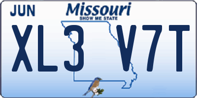 MO license plate XL3V7T