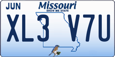 MO license plate XL3V7U