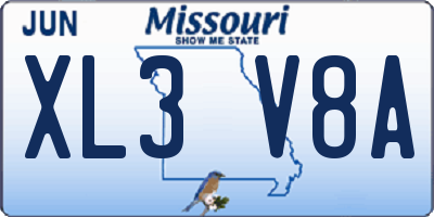 MO license plate XL3V8A