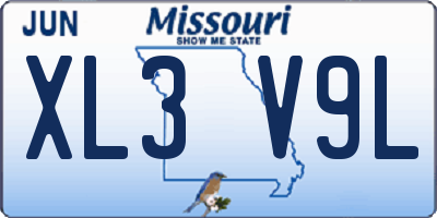 MO license plate XL3V9L