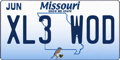 MO license plate XL3W0D
