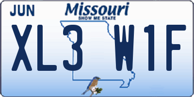 MO license plate XL3W1F