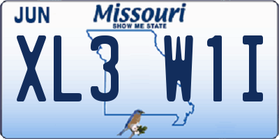 MO license plate XL3W1I