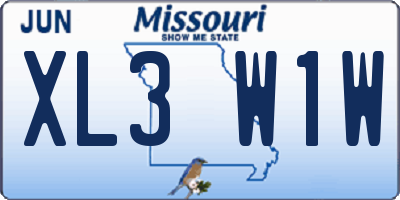 MO license plate XL3W1W