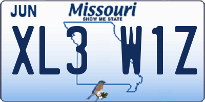 MO license plate XL3W1Z