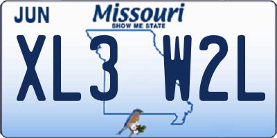 MO license plate XL3W2L
