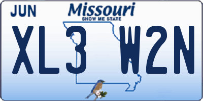 MO license plate XL3W2N