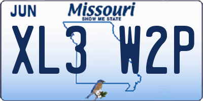MO license plate XL3W2P
