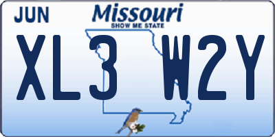 MO license plate XL3W2Y
