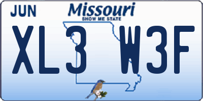 MO license plate XL3W3F