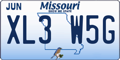 MO license plate XL3W5G
